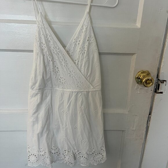 White Ruffle Romper - Picture 3 of 4